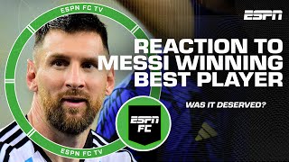 Lionel Messi wins The Best FIFA Mens player 🚨 ITS GETTING RIDICULOUS  Steve Nicol  ESPN FC [upl. by Cohin]