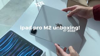 ipad pro 11” M2 chip 2022 silver unboxing 📦 ft acessories MY ☁️🌟 [upl. by Elokkin]