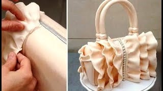 How To Make a Ruffle Fashion Handbag Cake by Cakes StepbyStep [upl. by Colwin]