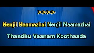 Nenjil Maamazhai Karaoke with Lyrics  Nimir [upl. by Ynattyrb]