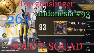 Tier neraka  Solo vs squad 26 kills  top gunslinger indonesia [upl. by Cheston440]