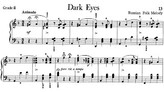 Piano Pieces for Children Grade 2 No1 Russian Folk Melody Dark Eyes P13 Sheet Music [upl. by Ola915]