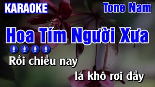 Hoa Tím Người Xưa Karaoke Tone Nam  Karaoke AK [upl. by Ahsinet890]