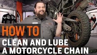 How To Clean amp Lube Your Motorcycle Chain at RevZillacom [upl. by Ociram486]