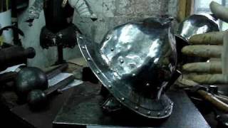 Nigel Carren English Civil War Pikemans pot helmet movieMPG [upl. by Anahsek]