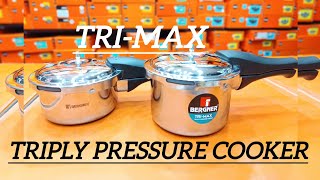 Bergner Trimax triply pressure cooker stainlesssteel triply pressurecooker [upl. by Aikal]