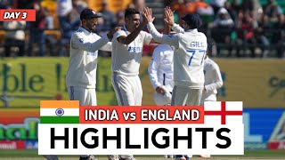 India vs England 5th Test 2024 Day 3 Highlights  IND vs ENG 2024  IND vs ENG 5th Test 2024 [upl. by Ekenna]