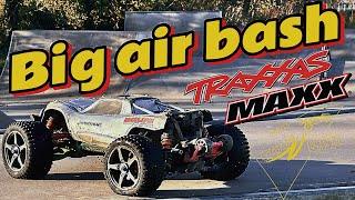 Epic Jumps Traxxas Maxx Takes Flight [upl. by Ahusoj]