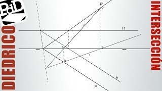 Eje de afinidad entre las proyecciones de un plano Sistema Diédrico [upl. by Acirne]