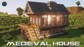 Building A MEDIEVAL HOUSE DESIGN In Minecraft  TUTORIAL [upl. by Victorie213]