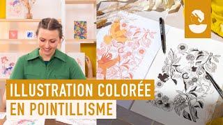 Illustration colorée en pointillisme [upl. by Nirrej]