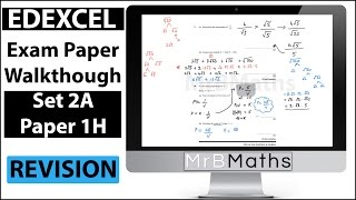 GCSE Maths 91  Edexcel Set 2A  Paper 1H Non Calculator  MrBMaths [upl. by Sitnalta]