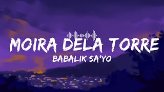 Babalik Sayo  Moira Dela Torre Karaoke  Music Ari Sparks [upl. by Yauqram105]