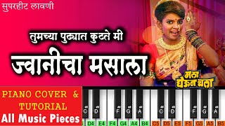 Jwanicha Masala Piano Tutorial  Mala Gheun Chala 1989  Marathi Lavani Piano Notation [upl. by Aicsila382]