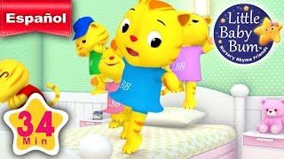 Cinco gatitas saltaban en la cama  Canciones infantiles ¡34 minutos de recopilación LittleBabyBum [upl. by Fidole]