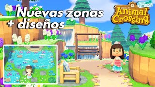 Haciendo 2 NUEVAS ZONAS  los DISEÑOS que uso ✨ Animal Crossing New Horizons [upl. by Minny855]