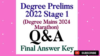 Degree Prelims 2022 stage 1 Final Answer Key  Degree Mains  LSGI Secretary  LDC ldc psc kpsc [upl. by Des536]