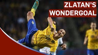 Zlatan Ibrahimovic Scores Amazing 30yard Bicyclekick vs England  Sweden 42 England [upl. by Jen]