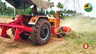 HMT 5911 Soil leveling by Front Dozer attachment  Clearing land with a dozer tractor dozer machine [upl. by Ronna527]