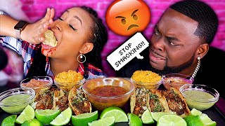 SMACKING TOO MUCH PRANK ON BEAST MODE  BIRRIA TACO MEXICAN FOOD MUKBANG 먹방  QUEEN BEAST [upl. by Notselrahc676]