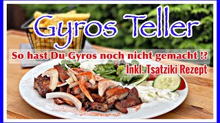 Gyros Teller vom Grill ganz einfach ohne Spieß und Pfanne [upl. by Nytsirc]