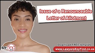 Issue of a Renounceable Letter of Allotment 2024 Free Template Download [upl. by Alleuqcaj621]