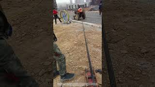 Use A Tractor To Pull Pipe Cables Through A Manhole [upl. by Aiclef]