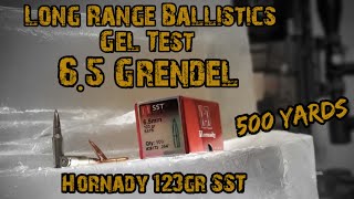 65 Grendel 500 Yard Ballistics Gel Test  123gr Hornady SST [upl. by Asor606]