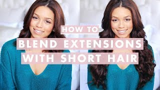 How To Clip In and Blend Hair Extensions with ShortMedium Length Hair [upl. by Odracer]