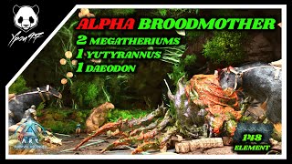 EASY ALPHA Broodmother Boss Fight  2 MEGATHERIUMS  Official PVE  ARK Survival Ascended [upl. by Lemuelah]