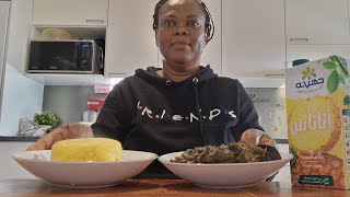 Mukbang  Black Soup and Eba Roselyn inyagbo channel [upl. by Laersi]