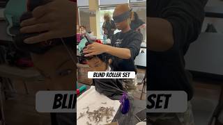 Blind roller hair setting with classmates blindfold [upl. by Polk]