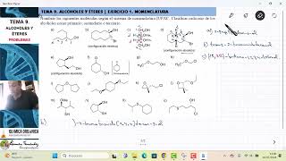 TEMA 9 ALCOHOLES Y ÉTERES  EJERCICIO 1 NOMBRAR ALCOHOLES ÉTERES TIOLES Y SULFUROS [upl. by Gorden]