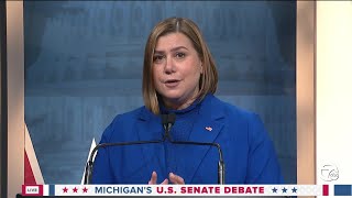 Michigan US Senate Debate Slotkin opening statement [upl. by Rosabella]