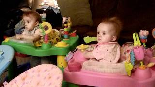 9 month old twins cry at the sad part of Toy Story 2 [upl. by Salkcin]