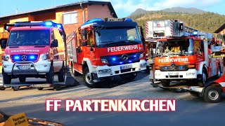 Alarmierung amp Ausrücken ELW  LF 20  DLK 2312 Freiwillige Feuerwehr Partenkirchen [upl. by Ennylyak]