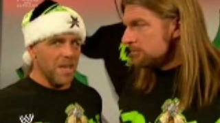 DX CHRISTMAS SEGMENTWWE DVDS AND HBK AND TRIPL H LOSE IT [upl. by Cordi16]