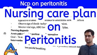 Nursing care plan on peritonitisNCP on peritonitis nursing ncp anandsnursingfiles [upl. by Lakym]