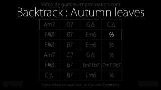 Autumn leaves  Les feuilles mortes 120 bpm  Backing track [upl. by Sherwin783]