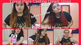 Loreal Paris Hair Colour  Parlour like Colour at Home  Review and Process  Hair Transformation [upl. by Kernan]