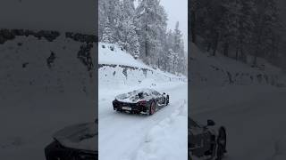 Winter in St Moritz 🇨🇭 automobile engadin christmas cars snow winter ferrari swiss [upl. by Enneiviv8]