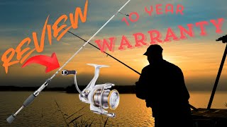 Bass Pro Shops Johnny Morris CarbonLite Spinning Fishing Pole Rod amp Reel Review [upl. by Newton]