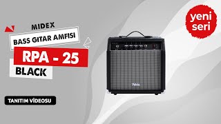 Midex RPA25BK Bas Gitar Amfisi 25 WATT Gain Özelliği Kulaklık Çıkışı [upl. by Ettellocin674]