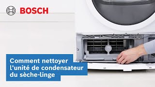 Comment nettoyer le condenseur de votre sèchelinge Bosch   Bosch Electroménager France [upl. by Alyacim233]