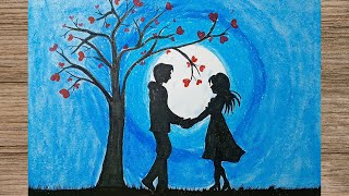 How to Draw Valentines Day  Valentines Day Painting for Beginners [upl. by Ginzburg]