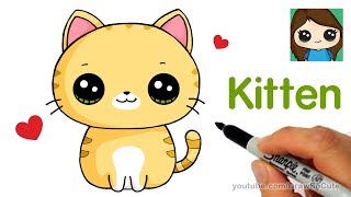 How to Draw a Kitten Super Easy [upl. by Sipple]