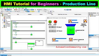 HMI Tutorial for Beginners  Production Line  Online Course [upl. by Ahsiym]