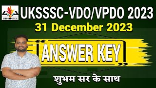 VDO VPDO answer key 2023  31 Dec  uksssc ukpsc online classes  best coaching for uksssc  ukpsc [upl. by Enajyram]