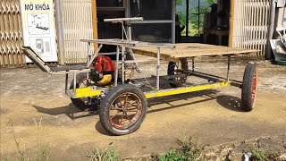 Homemade a 4 wheel cargo vehicle with a 25cc 4 stroke engine [upl. by Adianes]