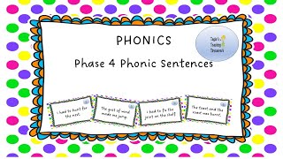 Phonics Phase 4 Sentences [upl. by Destinee]